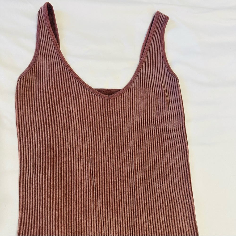 Aura Ribbed Bodysuit - Brown